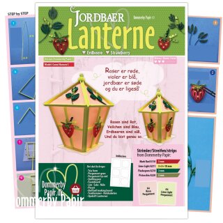 Dommerby Papir, Quilling Anleitung - Erdbeer Laterne