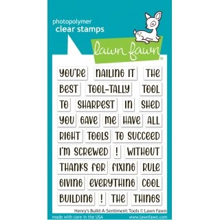 Lawn Fawn, clear stamp, henrys build-a-sentiment: tools