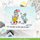 Lawn Fawn, clear stamp, silly goose, rain or shine!