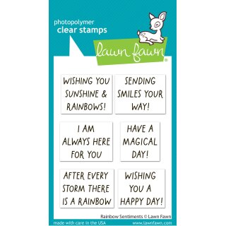 Lawn Fawn, clear stamp, rainbow sentiments