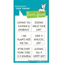 Lawn Fawn, clear stamp, rainbow sentiments