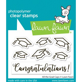 Lawn Fawn, clear stamp, all the grad caps