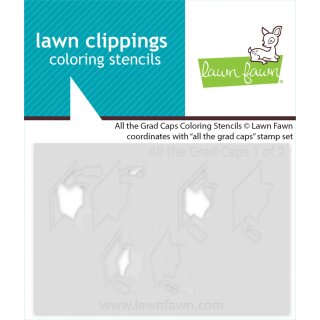 Lawn Fawn, coloring stencils, all the grad caps