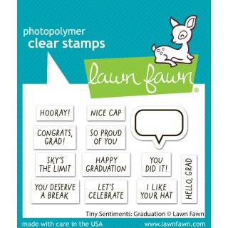 Lawn Fawn, clear stamp, tiny sentiments: graduation