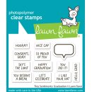 Lawn Fawn, clear stamp, tiny sentiments: graduation