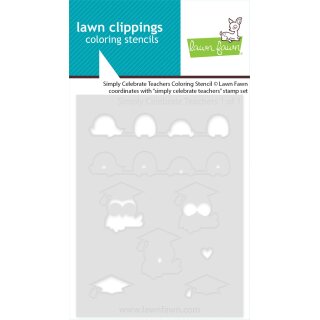 Lawn Fawn, coloring stencils, simply celebrate teachers