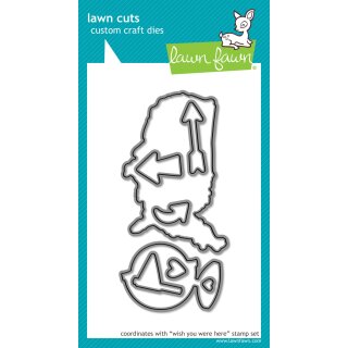 Lawn Fawn, lawn cuts/ Stanzschablone, wish you were here