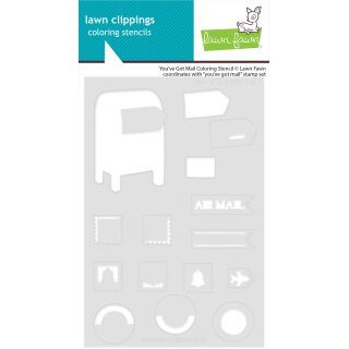 Lawn Fawn, coloring stencils, youve got mail