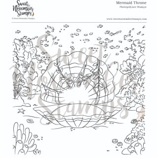 Sweet November Stamps, clear stamp, Mermaid Throne