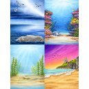 Sweet November Stamps, A2 Card Fronts - Tidewater Backdrops (10,5x13,5cm)