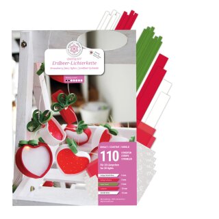 papier + ideen, Quilling KIT, Erdbeer-Lichterkette