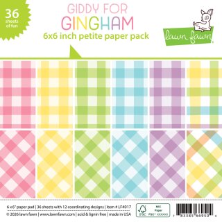 Lawn Fawn, giddy for gingham petite paper pack ,...