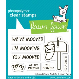 Lawn Fawn, clear stamp, highland cows! add-on