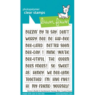 Lawn Fawn, clear stamp, henrys build-a-sentiment: honey bee