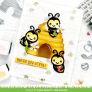 Lawn Fawn, clear stamp, henrys build-a-sentiment: honey bee