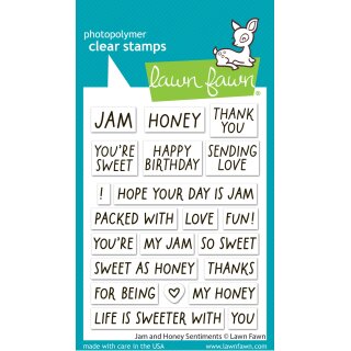 Lawn Fawn, clear stamp, jam and honey
