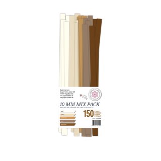 papier + ideen, Quilling Papierstreifen MIX Brauntöne, 10x450mm, 150 Streifen