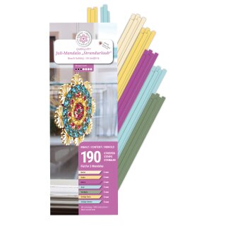 papier + ideen, Quilling KIT, Juli-Mandala „Strandurlaub“
