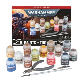 Warhammer 40.000. Paints + Tools Set