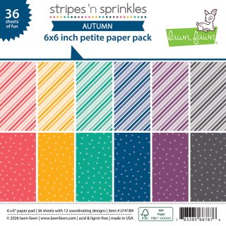 Lawn Fawn, stripes n sprinkles autumn petite paper pack ,...