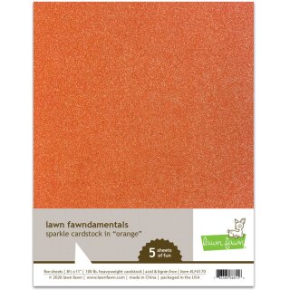 Lawn Fawn, lawn fawndamentals, sparkle cardstock - orange