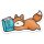 Lawn Fawn, vinyl sticker, reading fox