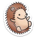 Lawn Fawn, vinyl sticker, hedgehog