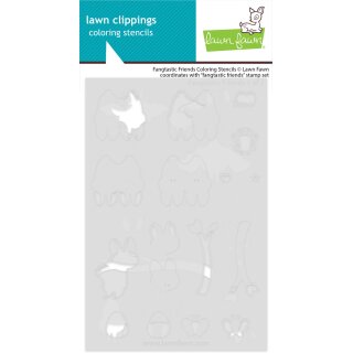 Lawn Fawn, coloring stencils, fangtastic friends