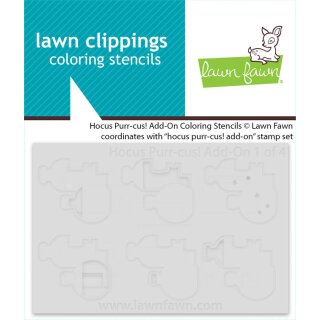 Lawn Fawn, coloring stencils, hocus purr-cus! add-on