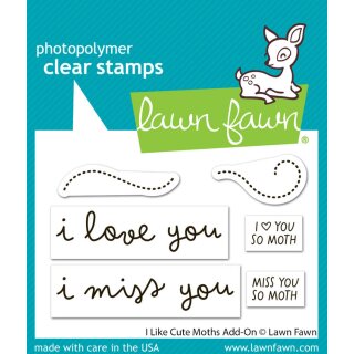 Lawn Fawn, clear stamp, i like cute moths add-on