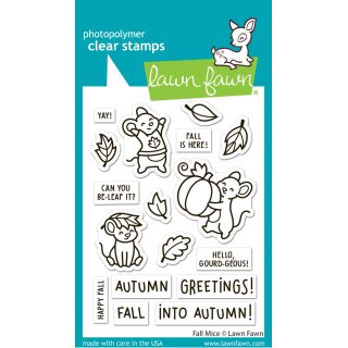 Lawn Fawn, clear stamp, fall mice
