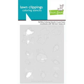 Lawn Fawn, coloring stencils, fall mice