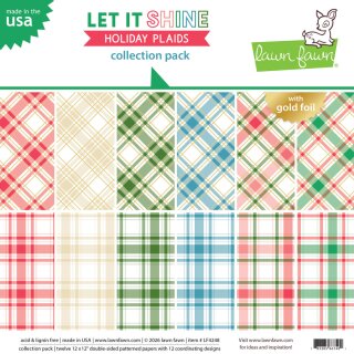 Lawn Fawn, let it shine holiday plaids collection pack,...