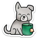Lawn Fawn, vinyl sticker, pup of tea