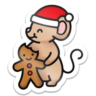Lawn Fawn, vinyl sticker, gingerbread mouse