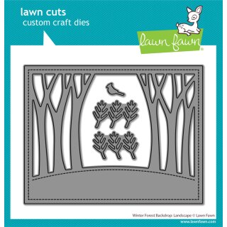 Lawn Fawn, lawn cuts/ Stanzschablone, winter forest backdrop: landscape
