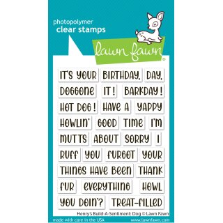 Lawn Fawn, clear stamp, henrys build-a-sentiment: dog