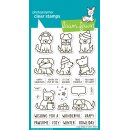 Lawn Fawn, clear stamp, cozy dogs