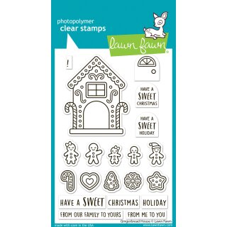 Lawn Fawn, clear stamp, gingerbread house