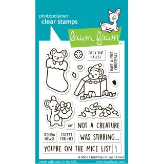 Lawn Fawn, clear stamp, a mice christmas