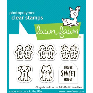 Lawn Fawn, clear stamp, gingerbread house add-on