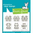 Lawn Fawn, clear stamp, gingerbread house add-on