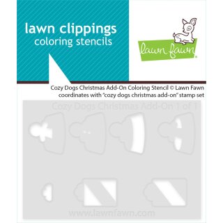 Lawn Fawn, coloring stencils, cozy dogs christmas add-on