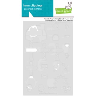 Lawn Fawn, coloring stencils, penguin party