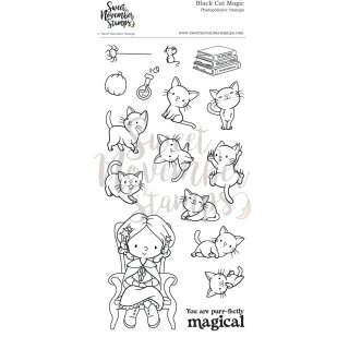Sweet November Stamps, clear stamp, Black Cat Magic