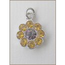 Metallanhänger Blume mit Strass gold ca.12mm 1...