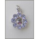 Metallanhänger Blume mit Strass Hell-Lila ca.12mm 1...