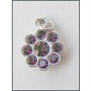Metallanhänger Blume mit Strass Violett ca.12mm 1...