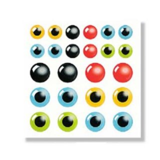 Epoxy-Sticker "Augen", gemischt, 10+14mm...