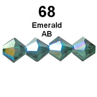 Swarovski-Facettperle 5301 EMERALD Aurora Boreal 6mm 15 Stück